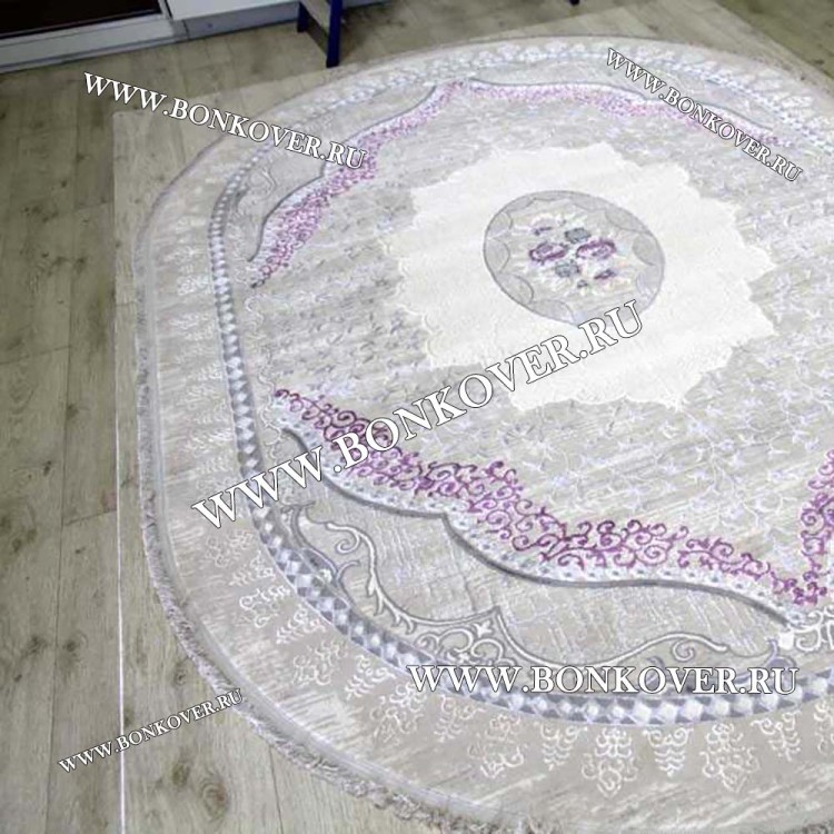 Ковер Турция Для Гостиной Дизайн 64 Овал Сиреневый