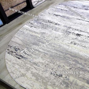 Ковер Турция Современный Дизайн 22 Серый с Голубым Овал